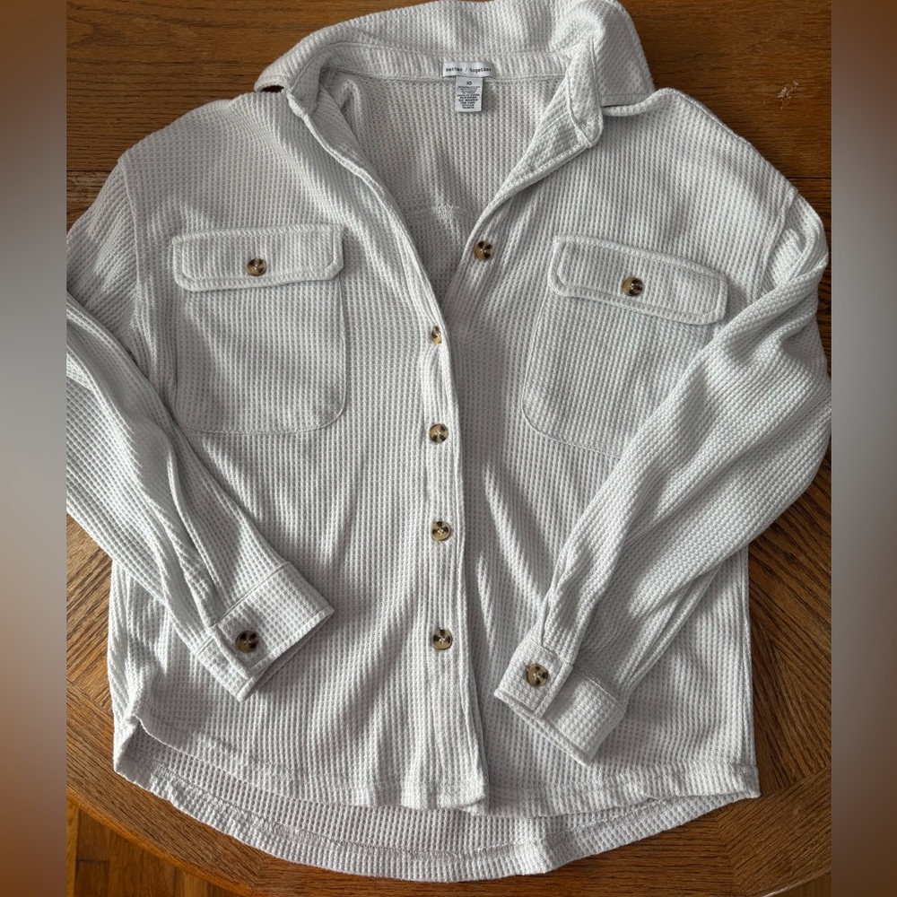 Waffle knit shacket
